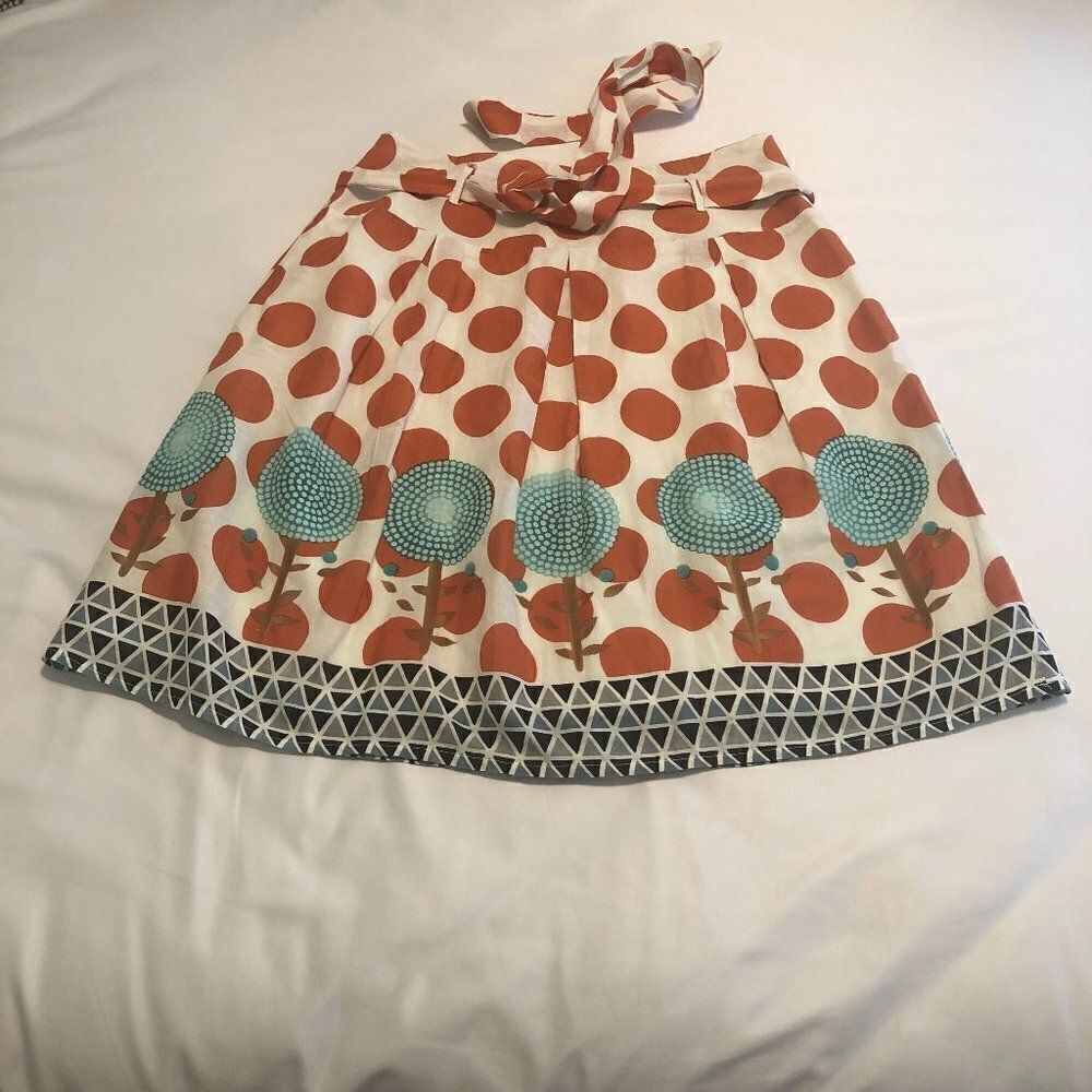Aryeh 100% Cotton Anthro Skirt W/Large Polka Dots Size Medium